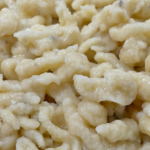 plain cooked spaetzle close up